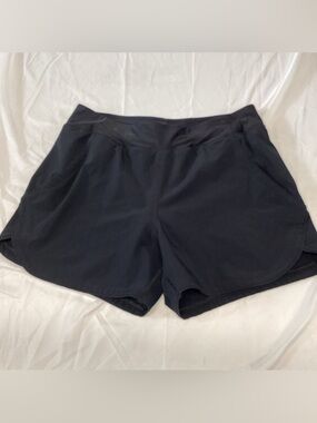 Lands' End Black Women's Athletic Swim Shorts Lined Size 12
